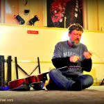 Glenn Tilbrook – restringing the guitar before the soundcheck – Bristol – 11 November 2011